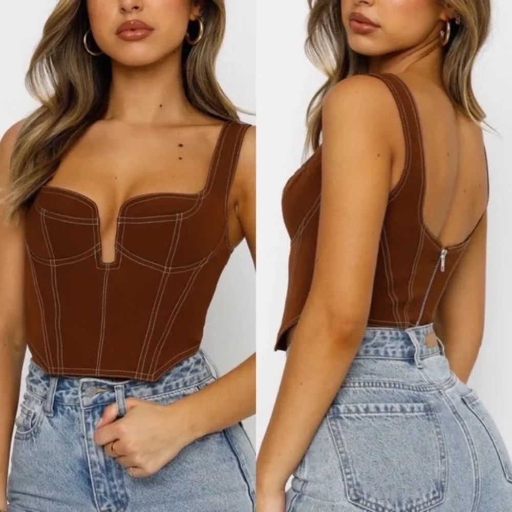 White fox boutique corset top